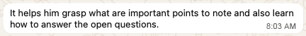 Parent feedback after trial from June 8.