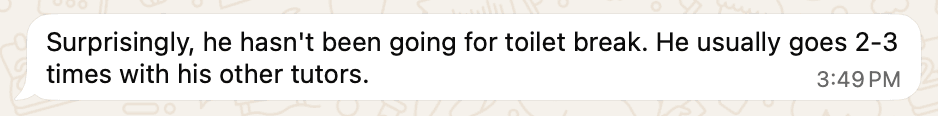 Parent feedback after trial about a Science toilet-system explanation.