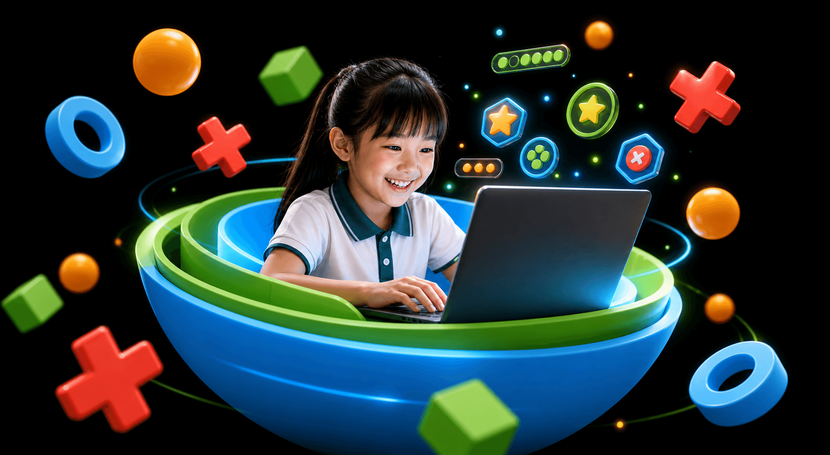 Ottodot gamified learning with a student and Roblox-style lesson world