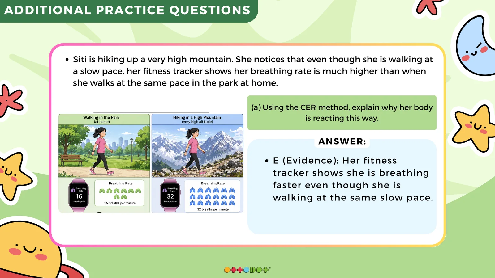 High altitude breathing rate question for Primary Science CER