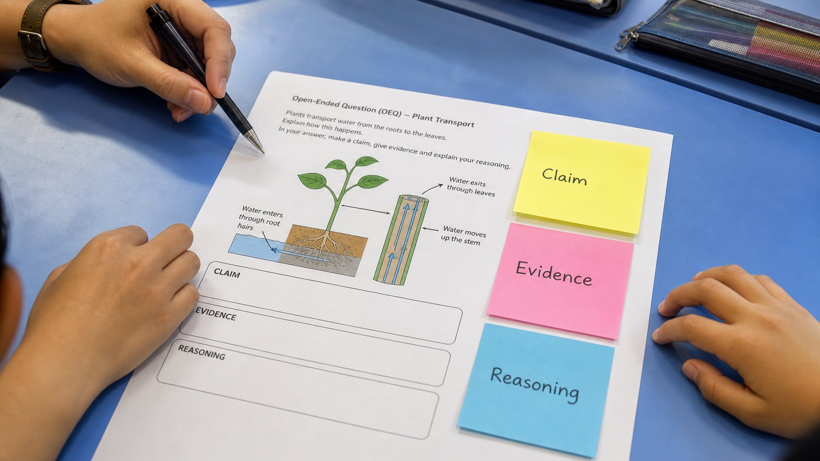 Claim Evidence Reasoning bridge for Primary Science open-ended answers