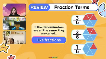 Ottodot live lesson review showing teacher-led fraction practice with students on video